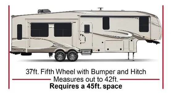 Fifth wheel storage size example