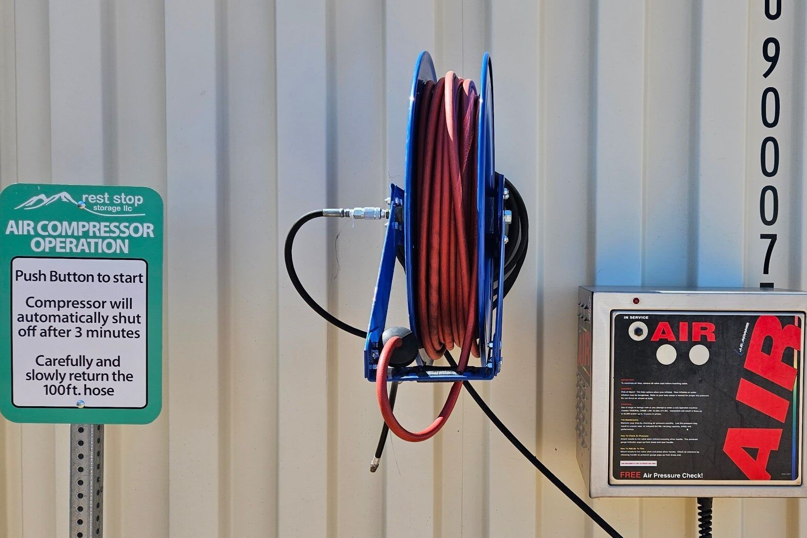 Vehicle tire service support with on-site air access