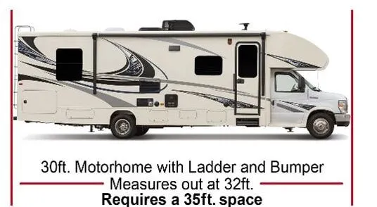Motorhome storage size example