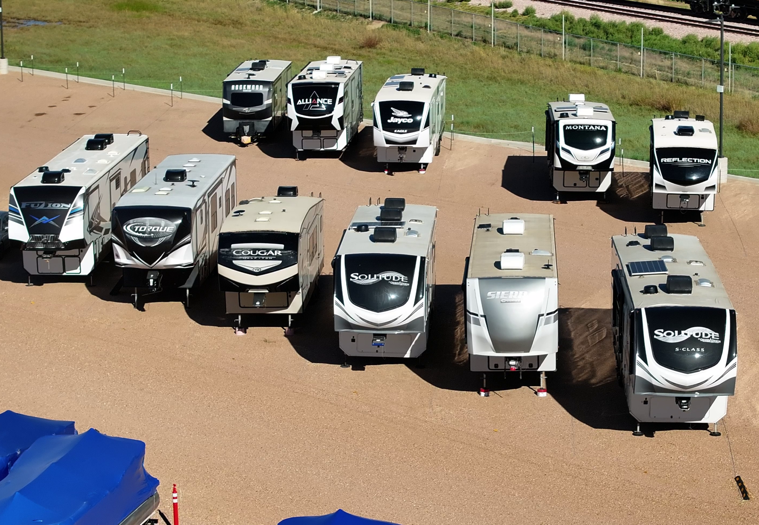 Wide lanes and stored RVs at Rest Stop Storage