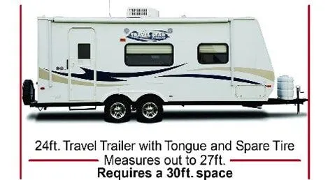 Travel trailer storage size example